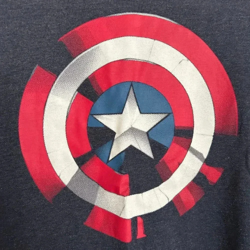 GAP Kids Marvel Captain America Shield Graphic Shirt Blue XL Superhero Comic